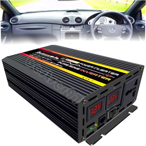 ZWEBY 10000W Power Inverter DC 12V 24V 48V to AC 110V Converter Pure Sine Wave with LED Display (24V-110V)