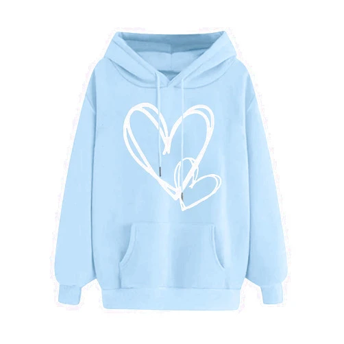 Generic Hoodies Women,Women's Casual Hoodies Long Sleeve Solid Lightweight Pullover Tops Loose Sweatshirt with Pocket
