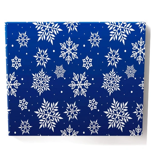 Savannan DIY Paint by Numbers, Christmas Winter Decoration White Snowflake Pattern Navy Blue Framed Canvas Acrylic Painting Kit Drawing Paintwork for Adults Kids Beginner, 16