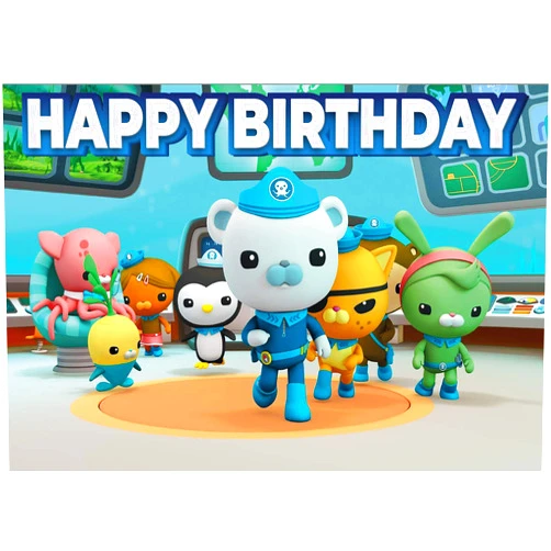 NATURAL BEHAVIOUR 8.3 x 11.7 Inch Edible Square Cake Toppers – Octonauts Themed Birthday Party Collection of Edible Cake Decorations