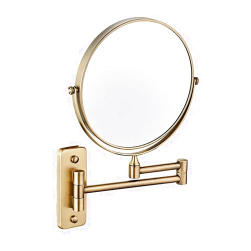 DEIHGE Magnifying Mirror Wall Mounted Makeup Mirror 8-inch Two-Sided Swivel Wall Mounted Mirror, Extending Folding Bathroom Shaving Cosmetic Make Up Mirror 3X Magnification Bronze Color