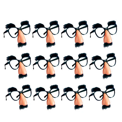 PPXMEEUDC 12 PCS Disguise Glasses with Funny Nose Funny Glasses with Eyebrows and Mustache Perfect Party Favors for Costume Halloween and Birthday Parties