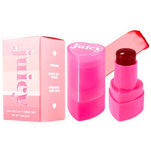 FYEBOO Cooling Water Jelly Tint Blush, Multi-Use Juicy Lip + Cheek Tint, Hydrating & Bouncy Jelly Texture, Long-lasting Sheer Color, 0.32 oz (# 04, 0.32 oz)