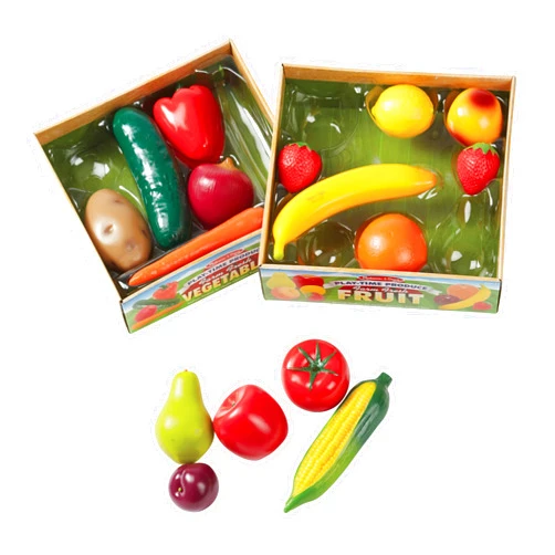 Melissa & Doug Play-Time Produce Fruit (9 pcs) and Vegetables (7 pcs) Realistic Play Food