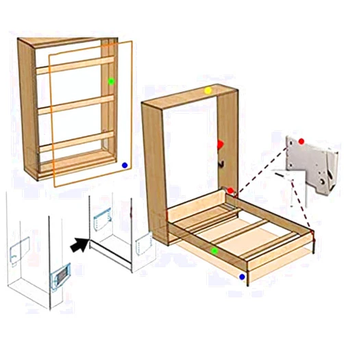 KRASS Wall Bed Mechanical Hardware Kit DIY Murphy Bed Wallbed Mounting Springs Mechanism Heavy Duty Support for King Queen Bed,Collector88