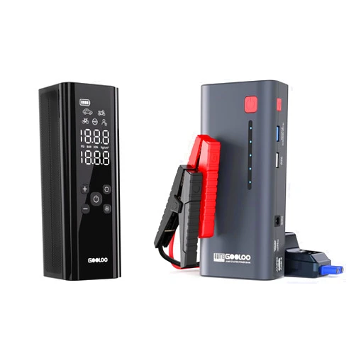 GOOLOO Jump Starter Battery Pack 2000A Peak SuperSafe Car Starter (Up to 8.0L Gas or 6.0L Diesel Engine) & GOOLOO GT150 Tire Inflator Portable Air Compressor