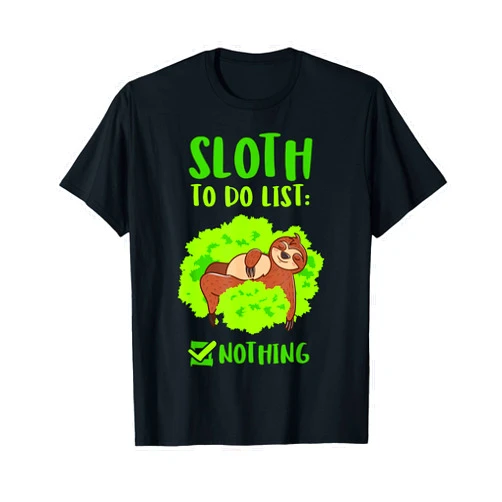 Cute Sloth Tees Sloth To Do List Lazy Sleeping Wildlife Zoologist Gift Idea T-Shirt