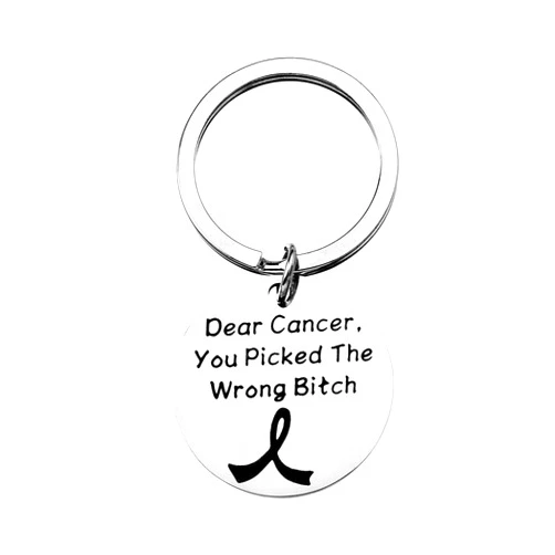 Hibetek Cancer Awareness Keychain Dear Cancer Survivor Gift for Cancer Fighter Survivor