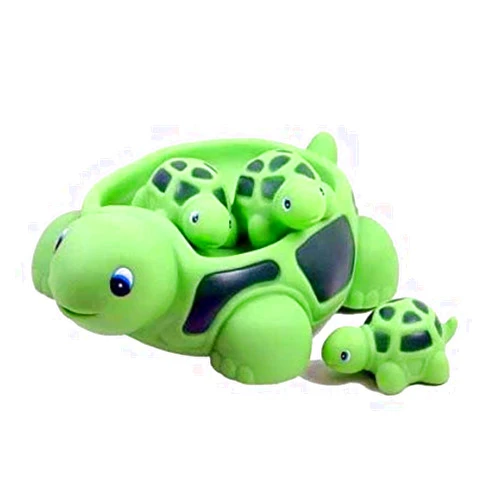 Playmaker Toys Rubber Turtle Family Set of 4 Baby Bath Toys