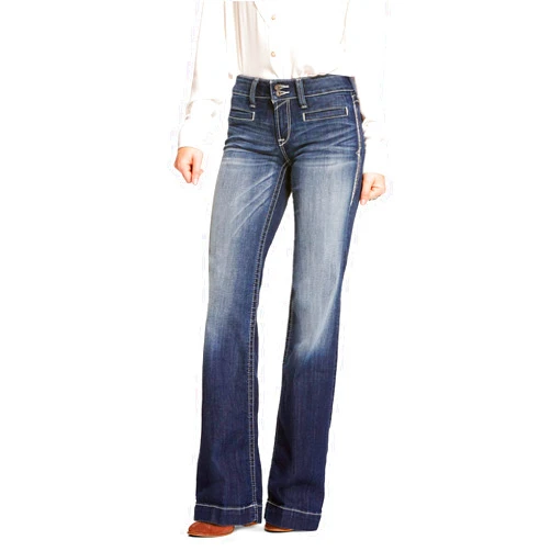 ARIAT Women's Trouser Mid Rise Stretch Entwined Wide Leg Jean