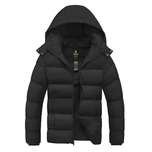 wantdo Men's Waterproof Puffer Jacket Warm Winter Coat Thicken Parka Jacket with Removable Hood (Regular and Big Size)