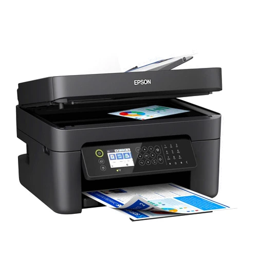Epson Workforce WF-2850 All-in-One Wireless Color Inkjet Printer for Home Office, Black - Print Scan Copy Fax - 10 ppm, 5760 x 1440 dpi, 8.5 x 14, Borderless Auto 2-Sided Printing, 30-Sheet ADF