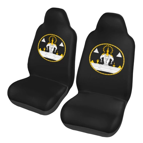 RUMTEK Laos Three Headed Elephant Seat Covers Soft Washable 2pcs Automotive Seat Cover Universal Fits Most Car Van Front Seat Cover