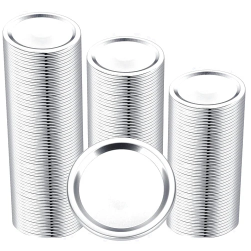 Topbooc Canning Lids for Ball, Kerr Jars - Split-Type Metal Mason Jar Lids for Canning - Food Grade Material, 100% Fit & Airtight for Regular Mouth Jars (Wide Mouth (100 Pcs))