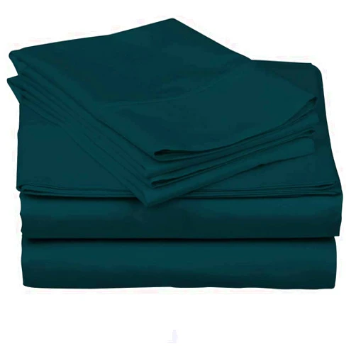 RESTURA True Luxury 1000-Thread-Count 100% Egyptian Cotton Bed Sheets, 4-Pc Full Teal Sheet Set, Single Ply Long-Staple Yarns, Sateen Weave, Fits Mattress Upto 18'' Deep Pocket