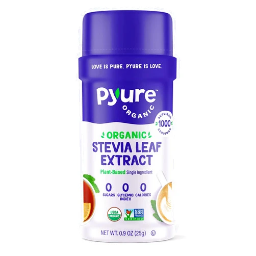 Pyure Organic Stevia Powder Extract | 100% Stevia No Fillers, Stevia Concentrate 300x Sweeter than Sugar | No Additives, Pure Stevia Extract Sugar Substitute, Micro-Spoon Included | 1,000 Servings
