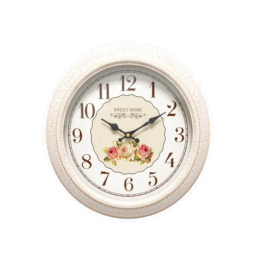 Abdurey French Flower Decorative Wall Clock, Silent Battery Operated Sweet Rose Style Floral Decor Wall Clocks, for Farmhouse, Kitchen, Bedroom, Bathroom, 11.5
