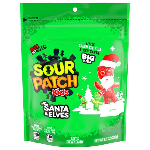 SOUR PATCH KIDS Santa & Elves Soft & Chewy Holiday Candy, 9.8 oz