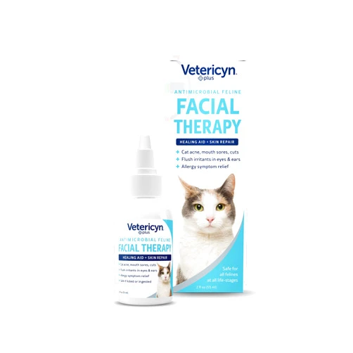 Vetericyn Plus Feline Facial Therapy | Healing Aid and Skin Repair for Different Cat First Aid Needs, Including Cat Acne, Cat Ear and Eye Problems. 2 Ounces