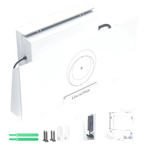 YaCeSyn for Starlink Gen 3 Router Mount, 2 in 1 Wall Holder for Starlink V3 Mesh Router and Power Supply Mounting Kit, Star Link Internet Kit Satellite, Signal Integrity Space Saving Desk Bracket