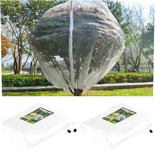KEOHOLI Large 2 Packs Fruit Tree Netting Bags with Zipper and Drawstring, Insect Bird Barrier Netting Plant Covers for Fruit Vegetable Trees, Bushes,Flower in Garden (6 * 6ft)