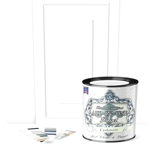 Heirloom Traditions Paint ALL-IN-ONE Paint, Durable cabinet and furniture paint. Built in primer and top coat, no sanding needed. Includes our 30 featured color card - Cashmere, Quart