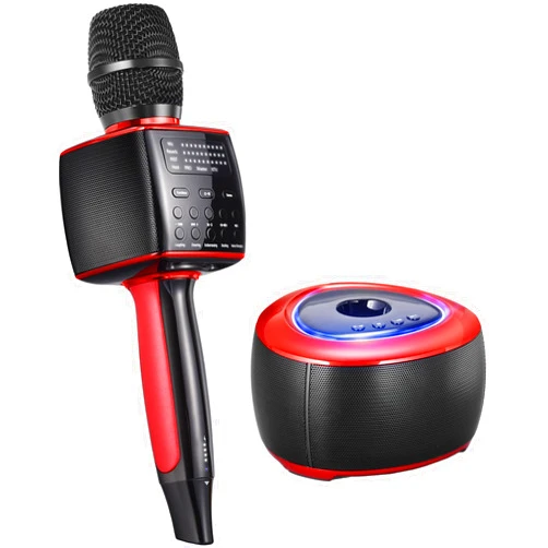 XZL Karaoke Machine, Wireless Karaoke Microphone with Bluetooth Base Speaker, Portable PA System, Cinema-Like Surround Sound, Duet Mode, Built-in Sound Card for Recording/Streaming/Singing