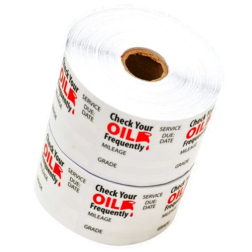Thasaba Oil Change Stickers Static Cling 1,000 Stickers