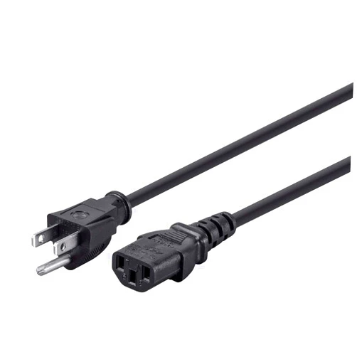 Monoprice 105294 15ft 14AWG Power Cord Cable w/ 3 Conductor PC Power Connector Socket, 15A (NEMA 5-15P to IEC-320-C13) Black