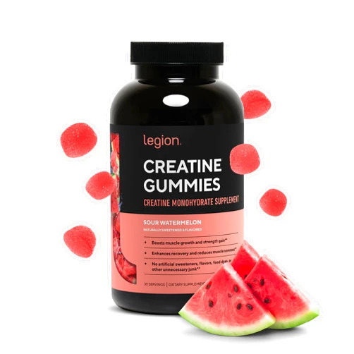 LEGION Creatine Monohydrate Gummies - Clean Creatine Chewables for Muscle Gain, Improving Endurance & Post Workout Recovery - Creatine Supplement for Maximum Absorption (150 Sour Watermelon Gummies)