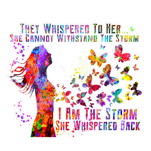 LoveShineFlair Motivational Inspirational Quote Wall Art - They Whispered to Her You Cannot Withstand The Storm Positive Uplifting Encouragement Gifts for Women Teens Boho Decor