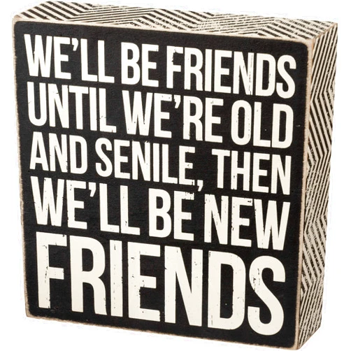 Primitives by Kathy Classic Box Sign, New Friends (30638)