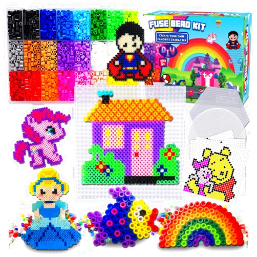 FUNZBO 5500 5mm Fuse Beads Kit - 24 Colors | 111 Patterns, Arts and Crafts for Girls and Boys, Kids Toys Set, Gifts for Kids, Teens and Adults Age 5+ Years Old