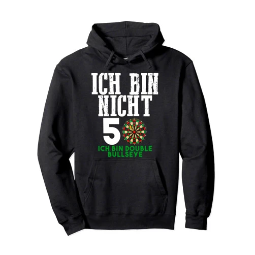 50. Geburtstag Geschenk lustiges New Designs 50. Geburtstag Geschenk lustiges Dart Spruch Double Bullseye Pullover Hoodie