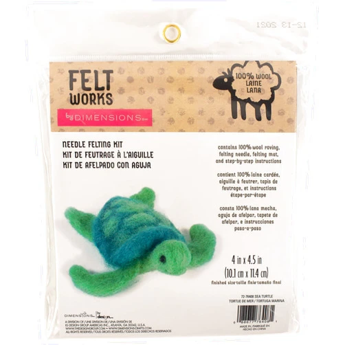 Dimensions Sea Turtle Needle Felting Starter Kit, 4