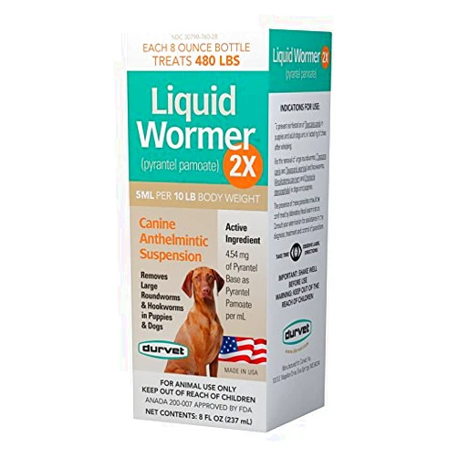 DURVET 2251171 Wormer-Double Strength Liquid Dog
