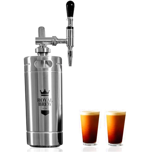 ROYAL BREW EST. 1987 The Original Royal Brew Nitro Cold Brew Coffee Maker - Gift for Coffee Lovers - 128 oz Extra Large Home Keg, Nitrogen Gas System Coffee Dispenser Kit