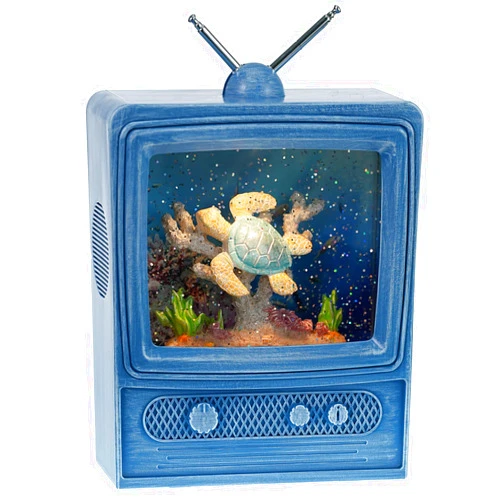 LEYUPEAK Sea Turtle Decor Glitter Snow Globe - Lighted Ocean Decoration for Home, TV Snow Globe Lantern with 6-Hour Timer, Perfect for Nautical Themed Birthdays and Ocean Lover Gifts