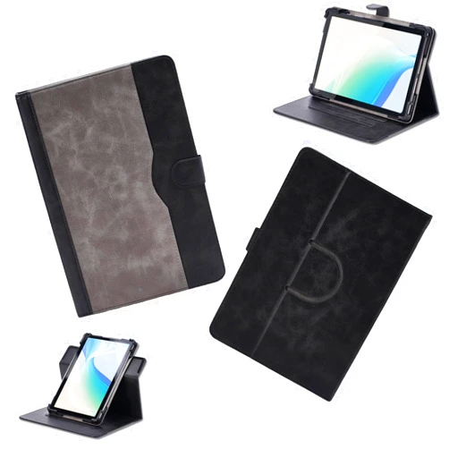 Bojioderf Case for Simplori Q10 10-Inch Tablet Case 360 Degree Rotation Multi-Viewing Angels PU Leather Stand Folio Cover Black