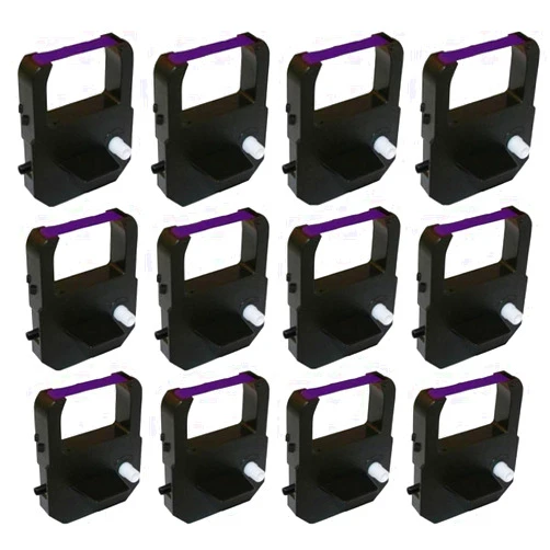 COMPUMATIC (12 Pack) Ribbon for Lathem E Series 100E 700E 900E 1000E 1500E 1600E 5000E 7000E 7500E LT5000 VIS6008, and Acroprint ES700 ES900 39-0121-004, Purple Ink, COMPUMATIC Compatible Replacement