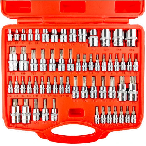 WETT Master Torx Bit Socket and External Torx Socket Set, 60-Piece 1/4