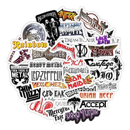 BulbaCraft Sticker Pack of Heavy Metal Band Stickers, 35 Pieces of Metal Stickers, Strong Adhesive & Waterproof Stickers, Laptop Stickers of Metal Bands
