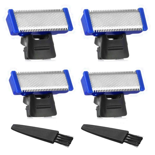 GOMINYUF 4 Pack Replacement Heads for Rechargeable Shaver Solo Trimmer Micro and Touches Replacement Cutter Head Include 2 Clean Brush