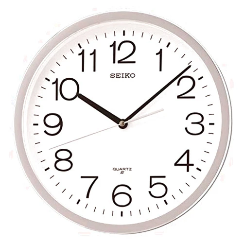 Seiko 12 Inch Classic Numbered Wall Clock, Silver