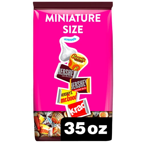 HERSHEY'S and REESE'S Assorted Chocolate Flavored Candy Party Pack, 35 oz