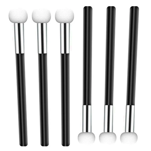 Sliverdew 6 Pcs Foundation Sponge Powder Brush Makeup Puff Sponge with Handle Mushroom Makeup Sponges Concealer Sponge Makeup Brush Eye Makeup Applicator Eyeshadow Brushes for Women Girls (Black)