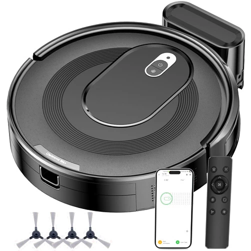 KOZVIX W6+ Robot Vacuum Cleaner,2800Pa Suction,720ml Large Capacity,120 Mins Runtime,Self-Charging Slim Robotic Vacuums,APP/Voice/Remote Control,No Entanglement Suction Port Ideal for Pet (Black)