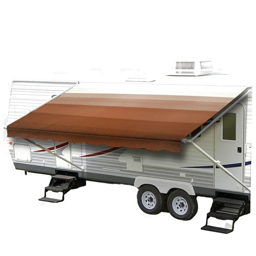 ShadePro - RV Awning Fabric Replacement - Heavy Duty Weatherproof Vinyl - Universal Outdoor Canopy for Camper, Trailer, and Motorhome Awnings - Walnut Brown - 11' (Fabric 10'2