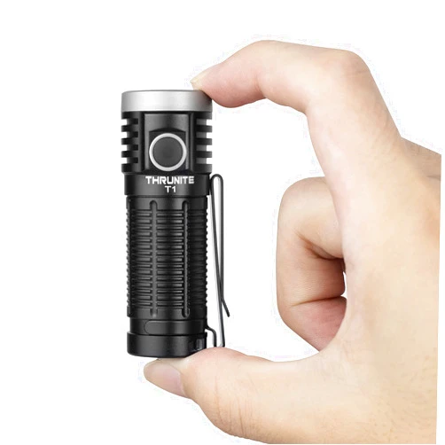 ThruNite T1 Magnetic Tailcap EDC Flashlight, USB Rechargeable, Stepless Dimming 1500 lumens, XHP50 LED Flashlight with Pocket Clip for Outdoor and Indoor Everyday Use - Black NW