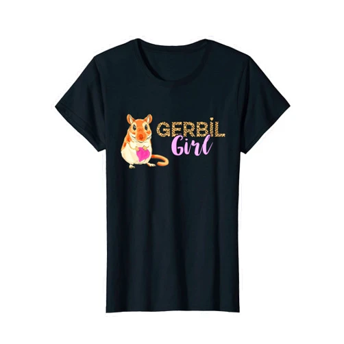 Cute Gerbil Desert Rat Rodent Pets Gerbil Girl Love Heart Gerbil Lover Desert Rat Rodent Animal T-Shirt